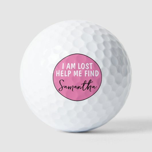 Golf I'm Lost thema Roze Golfballen (Voorkant)
