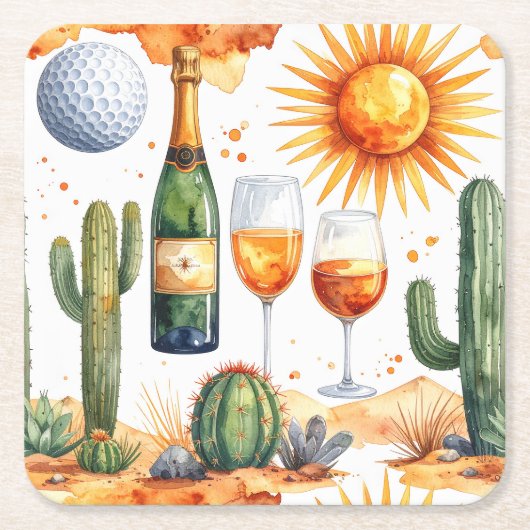 Golf in Arizona servetten Kartonnen Onderzetters (Voorkant)