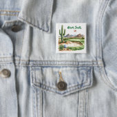 Golf in Arizona Vierkante Button 5,1 Cm (In situ)