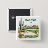 Golf in Arizona Vierkante Button 5,1 Cm (Voorkant /achterkant)