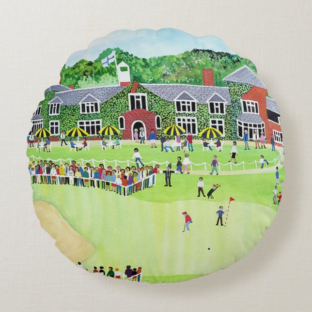 Golf in de Belfry Rond Kussen (Voorkant)