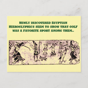 "Golf in Egyptische hiërogliefen" Briefkaart