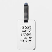 "Golf in Egyptische Hieroglyphics" Bagagelabel (Achterkant verticaal)