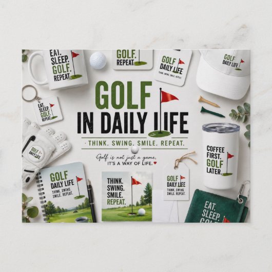 Golf in het dagelijks leven briefkaart (Voorkant)