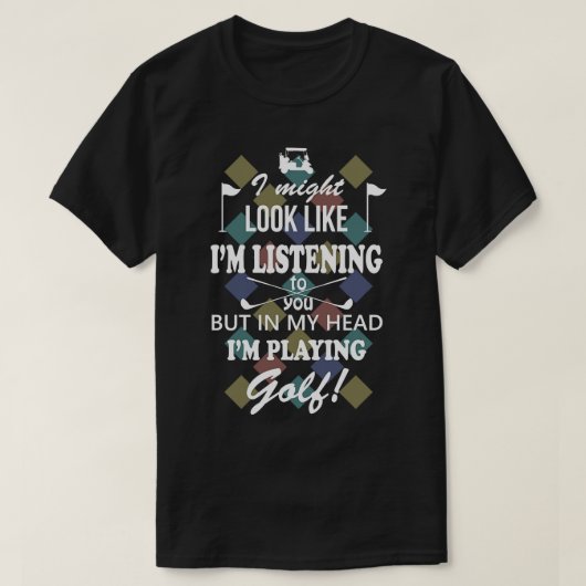 Golf in mijn hoofd t-shirt (Design voorkant)