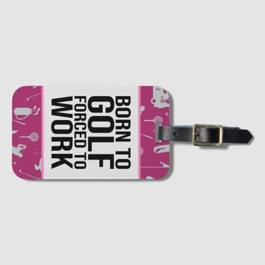 Golf in Roze: Golftas Label Bagagelabel (Voorkant (horizontaal))