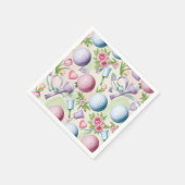 Golf in roze thema met bloemen voor Lady golfer Servet (Hoek)