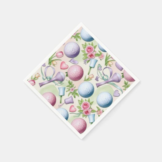 Golf in roze thema met bloemen voor Lady golfer Servet (Hoek)