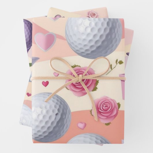 Golf in roze thema voor Lady golfer Inpakpapier Vel (In situ)