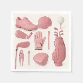 Golf in roze thema voor lady golfer servet