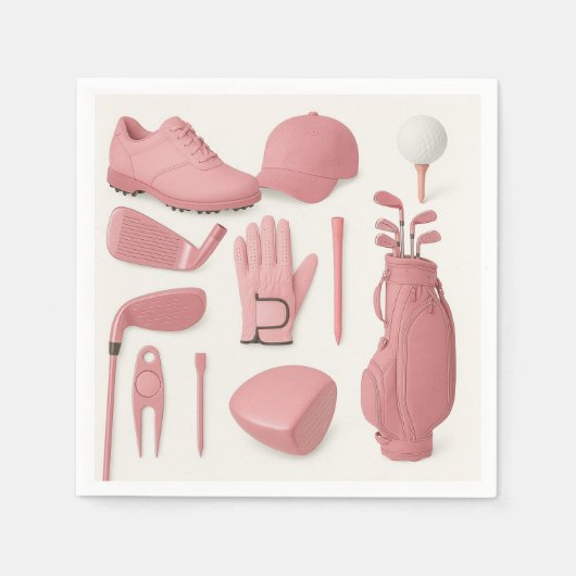 Golf in roze thema voor lady golfer servet (Voorkant)