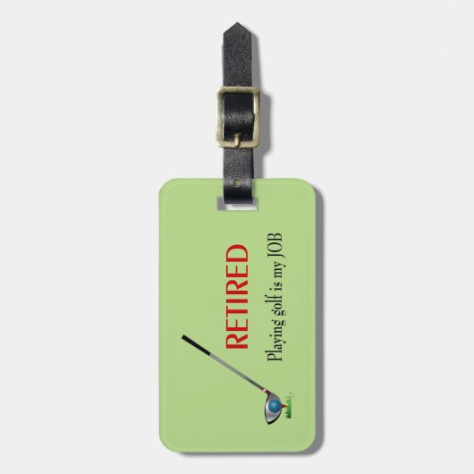 GOLF - In ruste, Golf spelen is een JOB Bagagelabel (Voorkant verticaal)