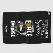 Golf in ruste politiefunctionaris Golfer Golfhanddoek (Horizontaal)