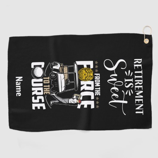 Golf in ruste politiefunctionaris Golfer Golfhanddoek (Horizontaal)