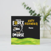 Golf in ruste politieman voor pensionering kaart (Staand voorkant)