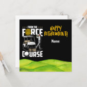 Golf in ruste politieman voor pensionering kaart (Voorkant / Achterkant in situ)