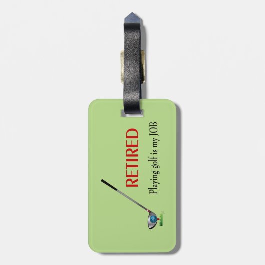 GOLF - In ruste speelt Golf een JOB Bagagelabel (Achterkant verticaal)