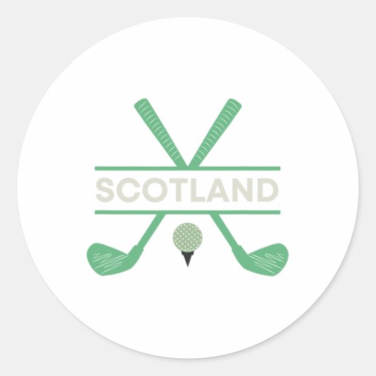 Golf in Schotland Ronde Sticker (Voorkant)