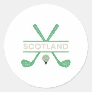 Golf in Schotland Ronde Sticker
