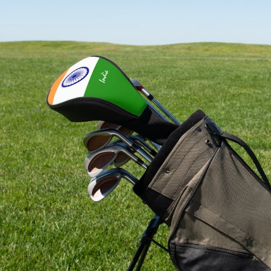 Golf India en Indiase vlag/Golf Clubs Hoesjes Golfheadcover (Insitu)