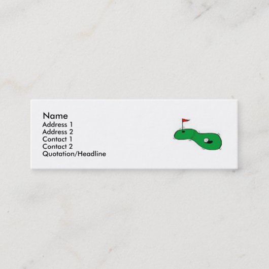 Golf-infokaart Mini Visitekaartje (Voorkant)