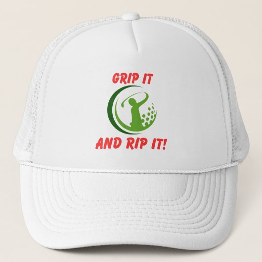 Golf infusie "Grip het en rip het!" golfer golf Trucker Pet (Voorkant)