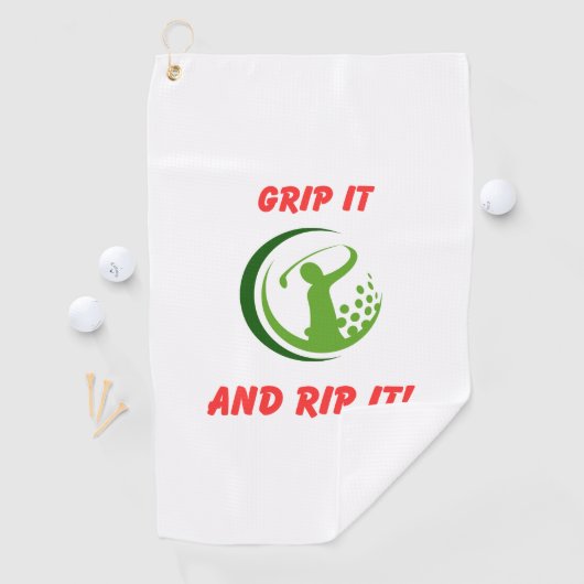 Golf infusie "Grip het en rip het!" golftas | Golfhanddoek (Insitu)