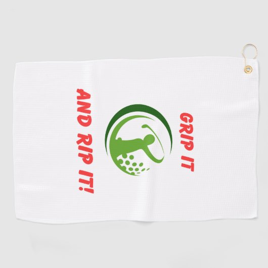 Golf infusie "Grip het en rip het!" golftas | Golfhanddoek (Horizontaal)
