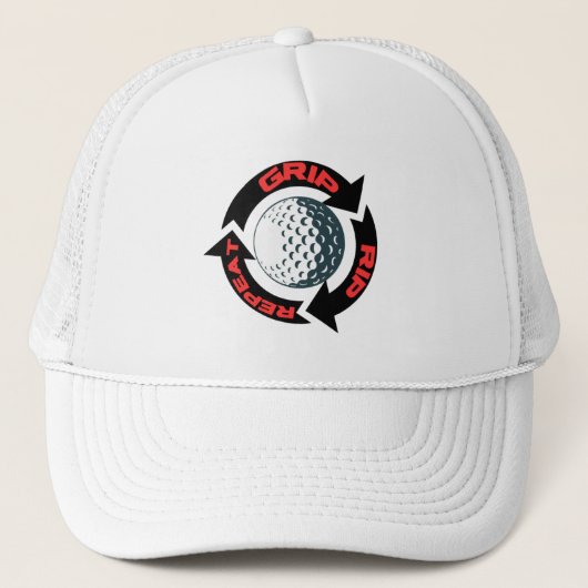 Golf Infusie "GRIP RIP REPEAT" Golfer Golf Trucker Pet (Voorkant)