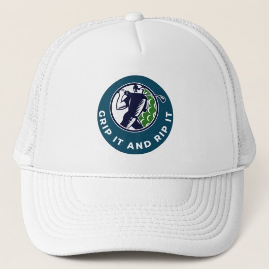Golf Infusion "Grip It And Rip It!" Golfer Golf Trucker Pet (Voorkant)