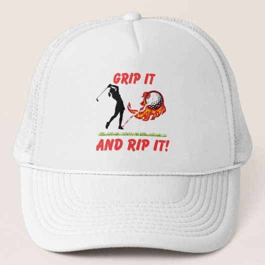Golf Infusion "Grip It And Rip It!" Golfer Golf Trucker Pet (Voorkant)