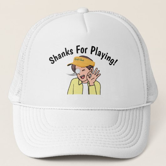 Golf Infusion "Shanks For Playing!" Golfer's Trucker Pet (Voorkant)