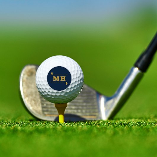 Golf Initialen Klassiek Preppy Athletisch Navy Gou Golfballen