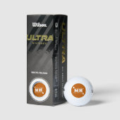 Golf Initialen Klassiek Preppy Atletisch Oranje Golfballen (Verpakking)