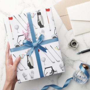 Golf Inpakpapier, Golf Tee Club Cadeaupapier