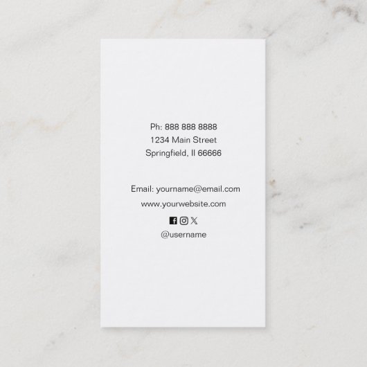 Golf instructeur coach visitekaartje (Achterkant)