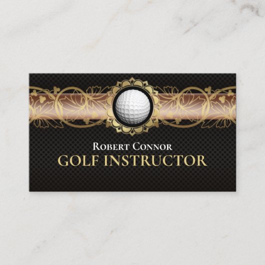 Golf instructeur Golfer Club Luxury Dark Visitekaartje (Voorkant)