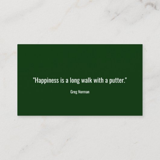 Golf instructeur Golfer Putter Nieuw ontwerp Visitekaartje (Achterkant)