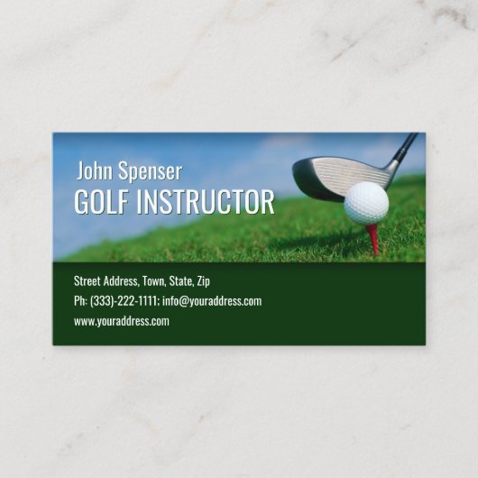 Golf instructeur Golfer Putter Nieuw ontwerp Visitekaartje (Voorkant)