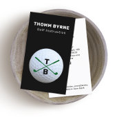 Golf Instructeur Monogrammed Gold Ball Business Ca Visitekaartje