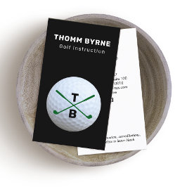 Golf Instructeur Monogrammed Gold Ball Business Ca Visitekaartje