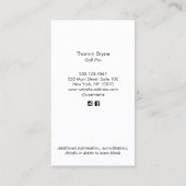 Golf Instructeur Monogrammed Gold Ball Business Ca Visitekaartje (Achterkant)