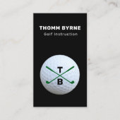Golf Instructeur Monogrammed Gold Ball Business Ca Visitekaartje (Voorkant)
