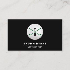 Golf Instructeur Monogrammed Gold Ball Business Ca Visitekaartje