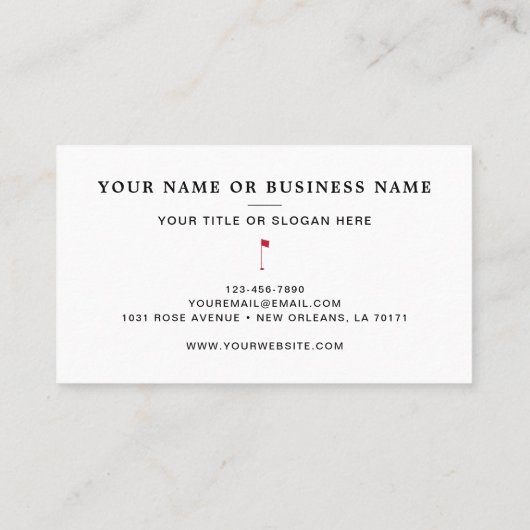 Golf Instructeur Professionele Moderne Zwarte Spor Visitekaartje (Achterkant)