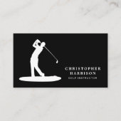Golf Instructeur Professionele Moderne Zwarte Spor Visitekaartje (Voorkant)