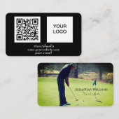 Golf instructeur QR code Black Professional Visitekaartje (Voorkant / Achterkant)