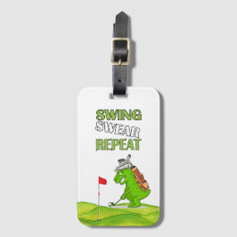 Golf-instructie Swing Swear Herhaling Bagagelabel
