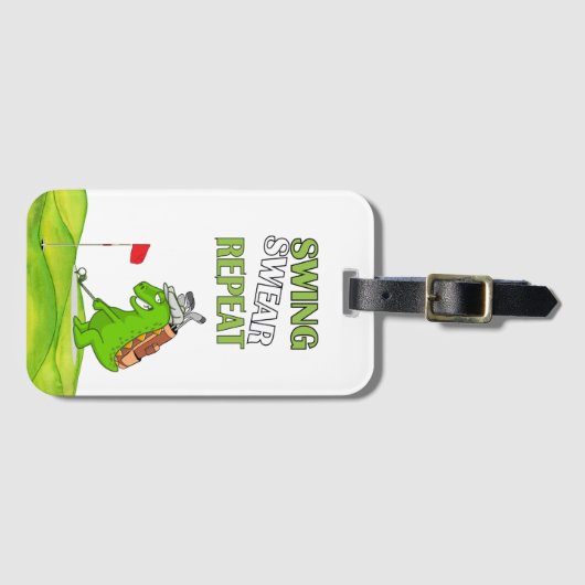 Golf-instructie Swing Swear Herhaling Bagagelabel (Voorkant (horizontaal))
