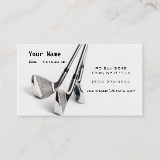 Golf-instructie Visitekaartje (Voorkant)